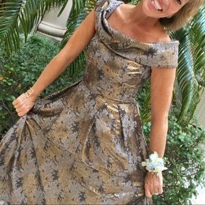 Stunning Tea-Length Off Shoulder Dress